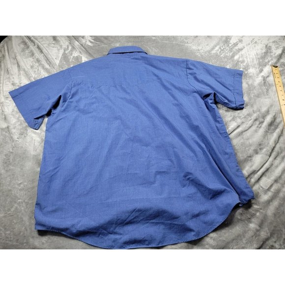 Western Plains Big Man Blue Double front pocket Pearl Snap Western Short Sz 2XB - Picture 7 of 7